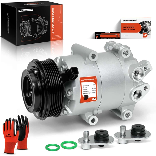 2014-2019 Ford Fiesta AC Compressor with Clutch with 6-Groove Pulley A-Premium APACC495