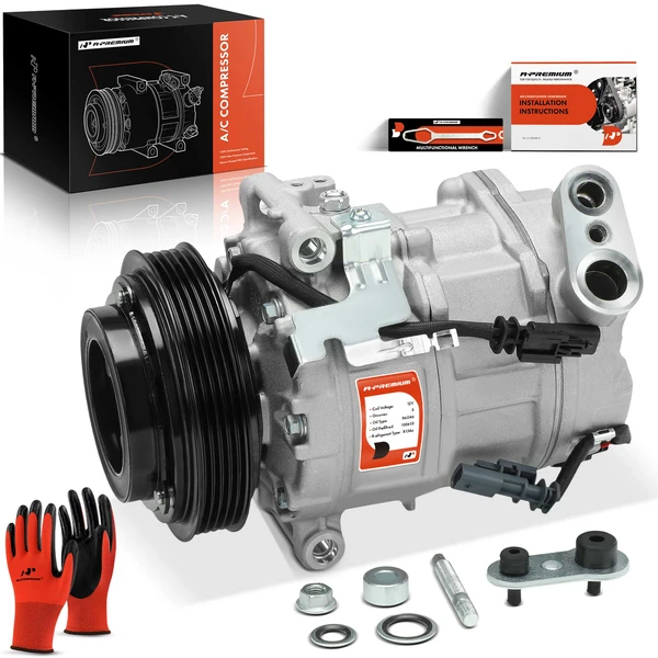 2012-2015 GMC Terrain AC Compressor with Clutch with 5-Groove Pulley A-Premium APACC173