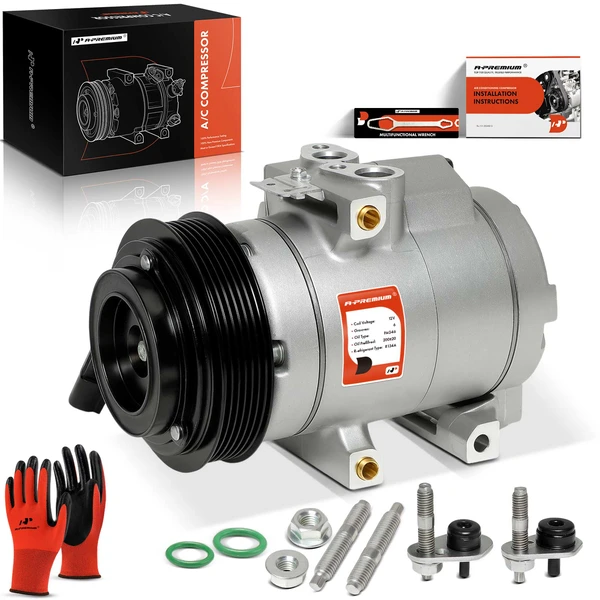 AC Compressor with Clutch with 6-Groove Pulley A-Premium APACC256