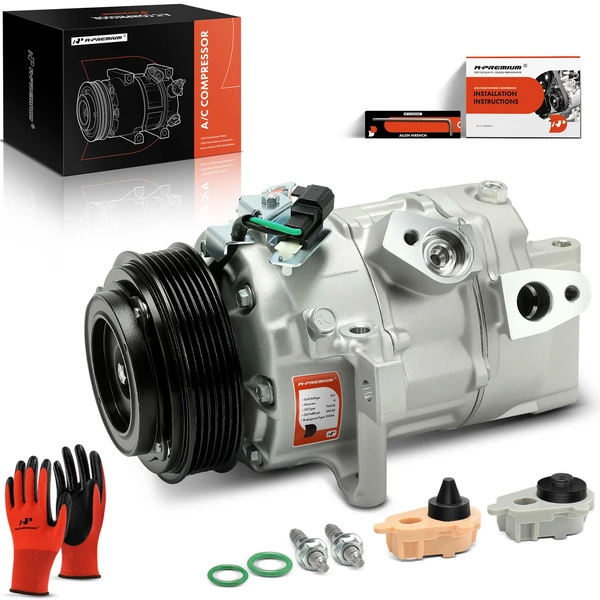 AC Compressor with Clutch with 6-Groove Pulley A-Premium APACC893