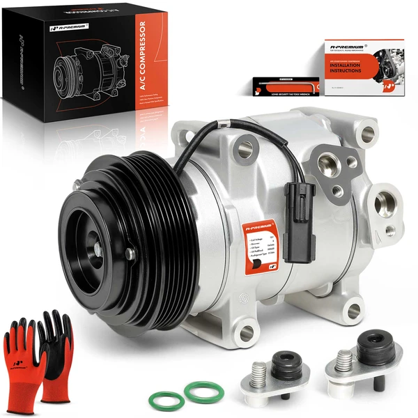 AC Compressor with Clutch with 6-Groove Pulley A-Premium APACC253