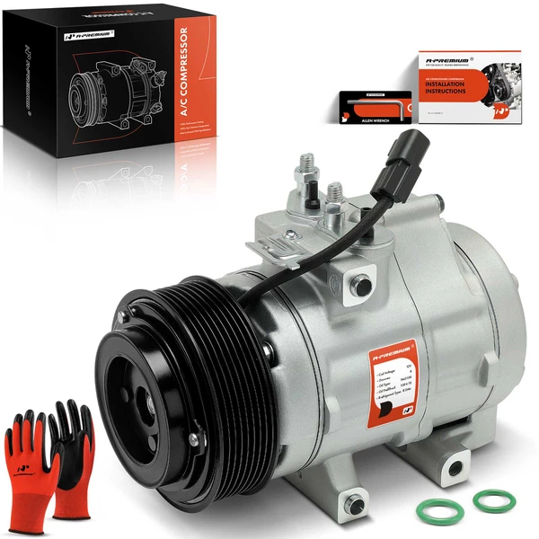 AC Compressor with Clutch with 8-Groove Pulley A-Premium APACC254