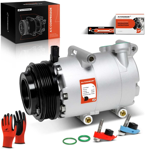 AC Compressor with Clutch with 5-Groove Pulley A-Premium APACC255