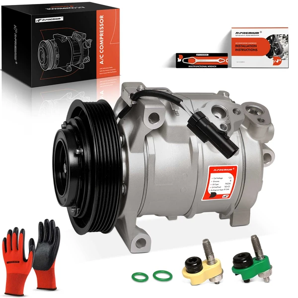 2014-2018 2020-2023 Ram 1500 AC Compressor with Clutch with 6-Groove Pulley A-Premium APACC955