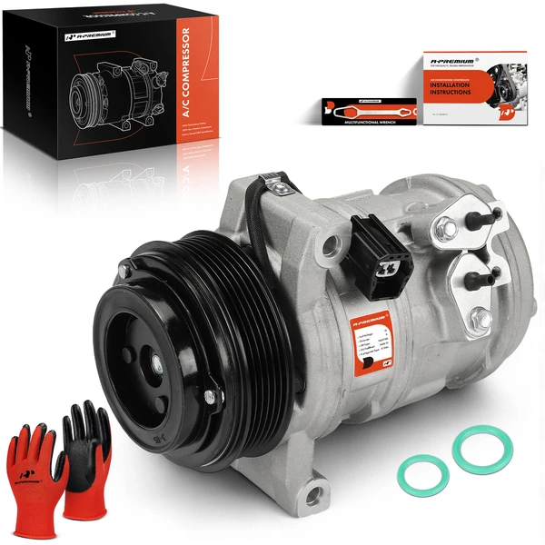 AC Compressor with Clutch with 6-Groove Pulley A-Premium APACC176