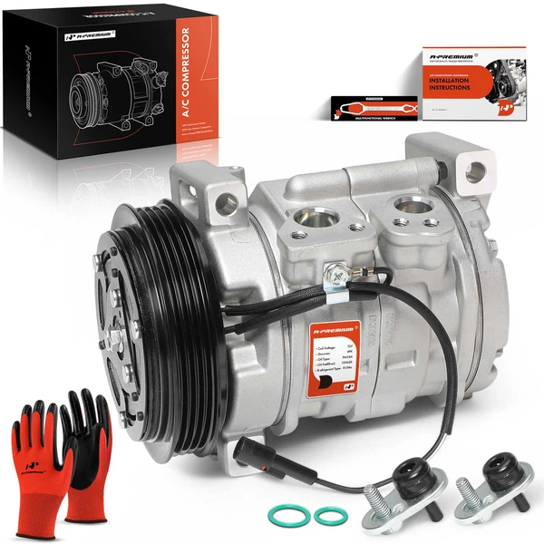 AC Compressor with Clutch with 4-Groove Pulley A-Premium APACC177