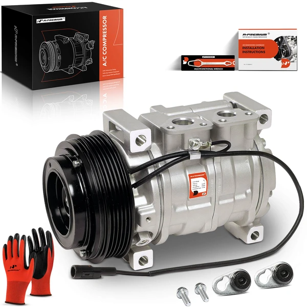 AC Compressor with Clutch with 5-Groove Pulley A-Premium APACC429