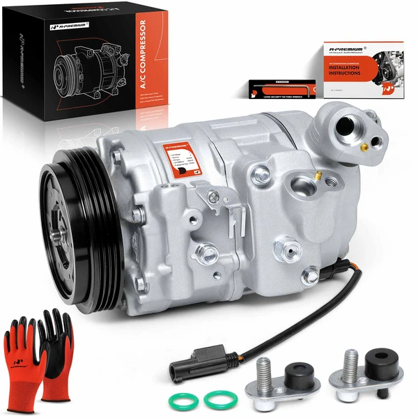 AC Compressor with Clutch with 4-Groove Pulley A-Premium APACC184