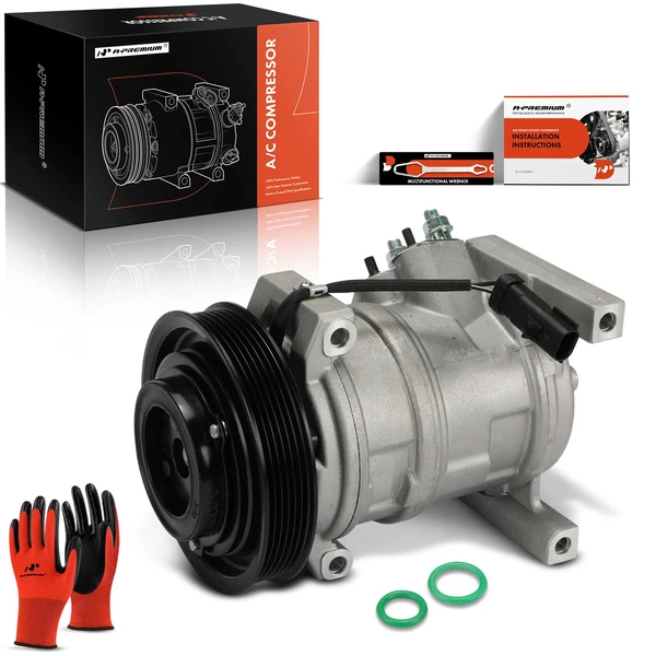 AC Compressor with Clutch with 6-Groove Pulley A-Premium APACC399