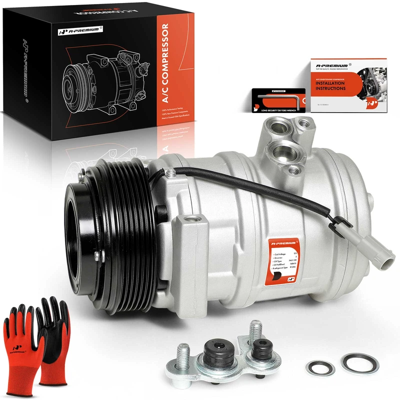 2012-2015 Chevrolet Silverado 2500 HD AC Compressor with Clutch with 6-Groove Pulley A-Premium APACC183
