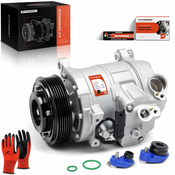 AC Compressor with Clutch with 6-Groove Pulley A-Premium APACC187