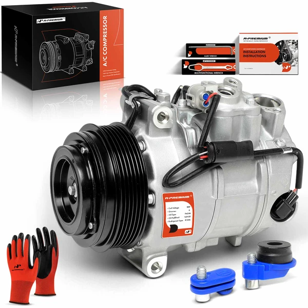 AC Compressor with Clutch with 6-Groove Pulley A-Premium APACC687
