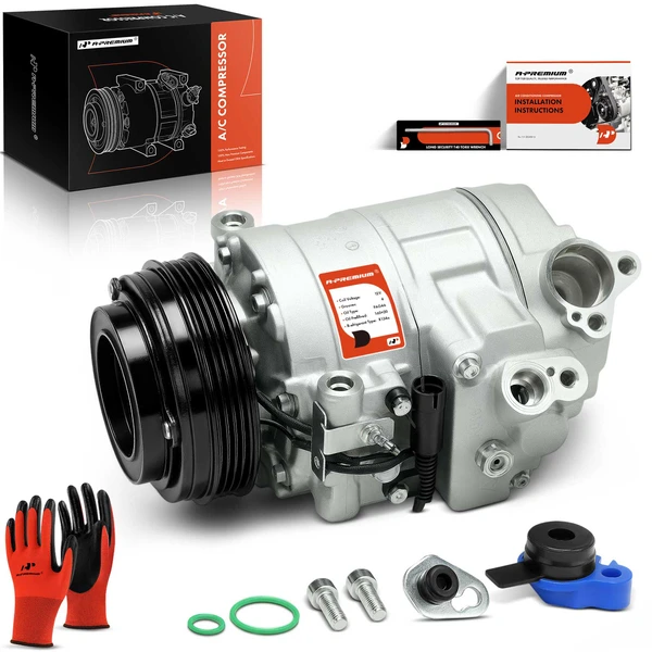 AC Compressor with Clutch with 4-Groove Pulley A-Premium APACC189