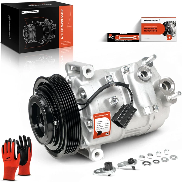 AC Compressor with Clutch with 6-Groove Pulley A-Premium APACC190