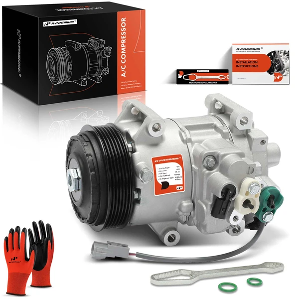 AC Compressor with Clutch with 6-Groove Pulley A-Premium APACC361