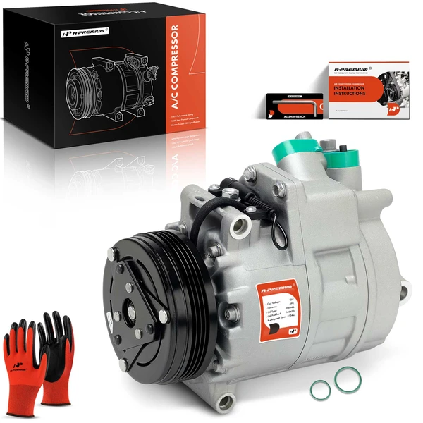 2004-2006 BMW X5 AC Compressor with Clutch with 4-Groove Pulley A-Premium APACC191