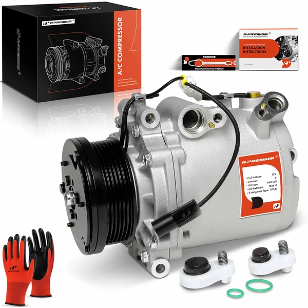 2008-2009 Mitsubishi Lancer AC Compressor with Clutch with 6-Groove Pulley A-Premium APACC259