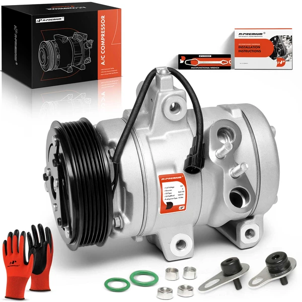 AC Compressor with Clutch with 6-Groove Pulley A-Premium APACC260