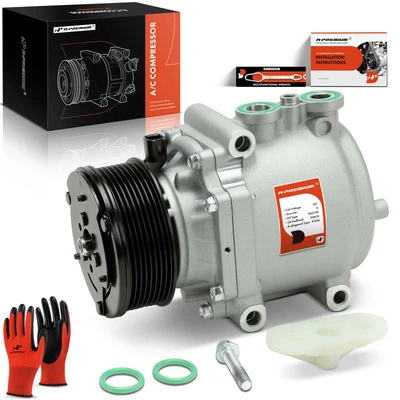 2004-2009 Ford E-350 Super Duty AC Compressor with Clutch with 8-Groove Pulley A-Premium APACC335