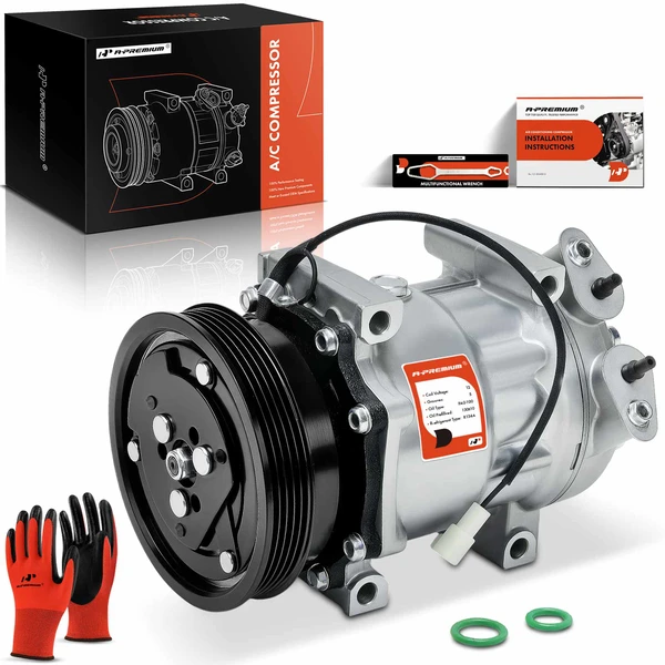 1998-2002 Mazda 626 AC Compressor with Clutch with 5-Groove Pulley A-Premium APACC716