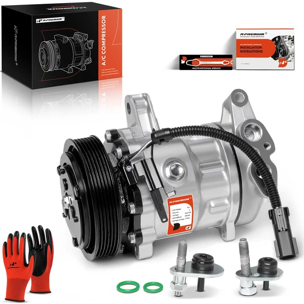 AC Compressor with Clutch with 6-Groove Pulley A-Premium APACC367