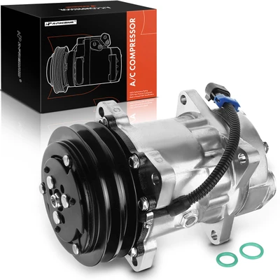 AC Compressor with 2-Groove Pulley & Clutch