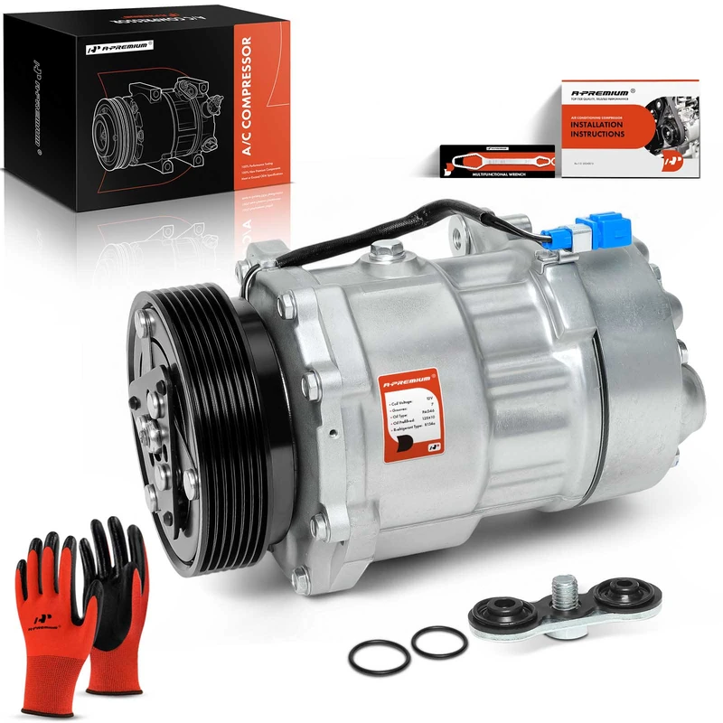 1992-1999 Volkswagen Golf AC Compressor with Clutch with 7-Groove Pulley A-Premium APACC195