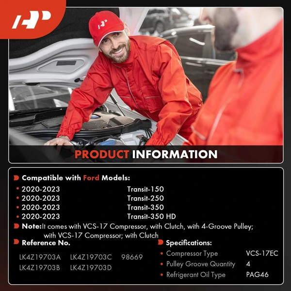 AC Compressor with Clutch with 4-Groove Pulley A-Premium APACC900