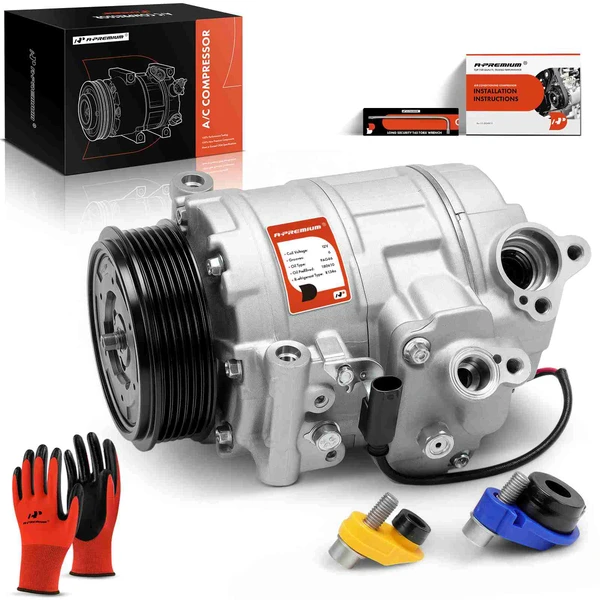 AC Compressor with Clutch with 6-Groove Pulley A-Premium APACC800
