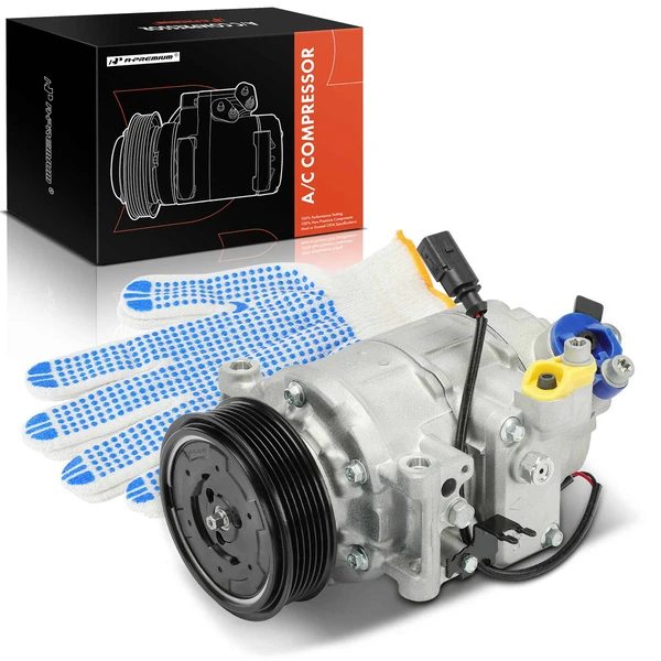 AC Compressor with Clutch with 6-Groove Pulley A-Premium APACC801