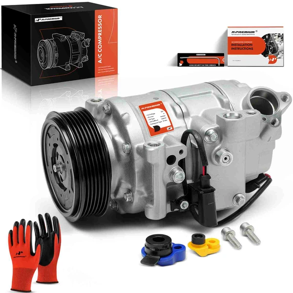 2008-2015 Audi Q7 AC Compressor with Clutch with 6-Groove Pulley A-Premium APACC801