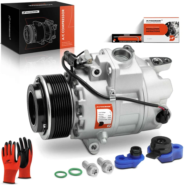 AC Compressor with Clutch with 8-Groove Pulley A-Premium APACC494