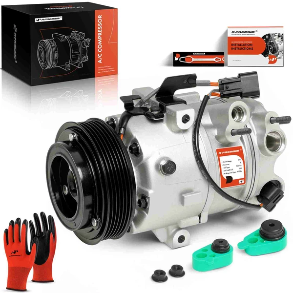 AC Compressor with Clutch with 6-Groove Pulley A-Premium APACC874