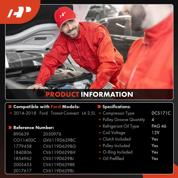 AC Compressor with Clutch with 4-Groove Pulley A-Premium APACC804