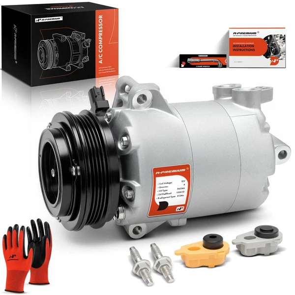 2014-2018 Ford Transit Connect AC Compressor with Clutch with 4-Groove Pulley A-Premium APACC804