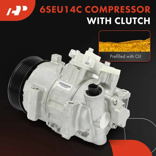 AC Compressor with Clutch with 7-Groove Pulley A-Premium APACC807
