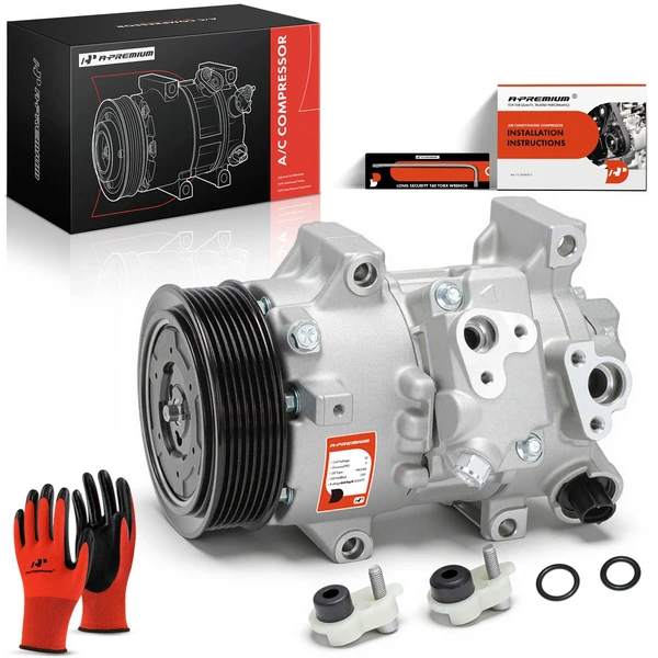AC Compressor with Clutch with 7-Groove Pulley A-Premium APACC807