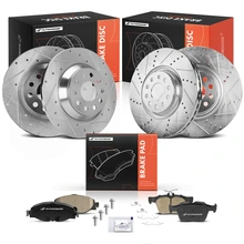 2022 Volkswagen Jetta Brake Rotors and Ceramic Brake Pad, 12 Pcs, Front & Rear, A-Premium, APBRPS1335