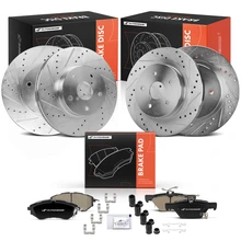 2015 Subaru Legacy Brake Rotors and Ceramic Brake Pad, 12 Pcs, Front & Rear, A-Premium, APBRPS1342