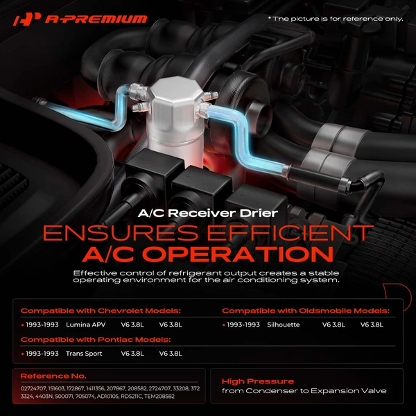 Aluminum AC Accumulator Receiver Drier for Chevrolet Lumina APV Olds Pontiac