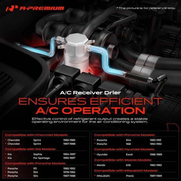 Steel AC Receiver Drier for Kia Sportage Chevrolet Sprint Hyundai Excel Porsche