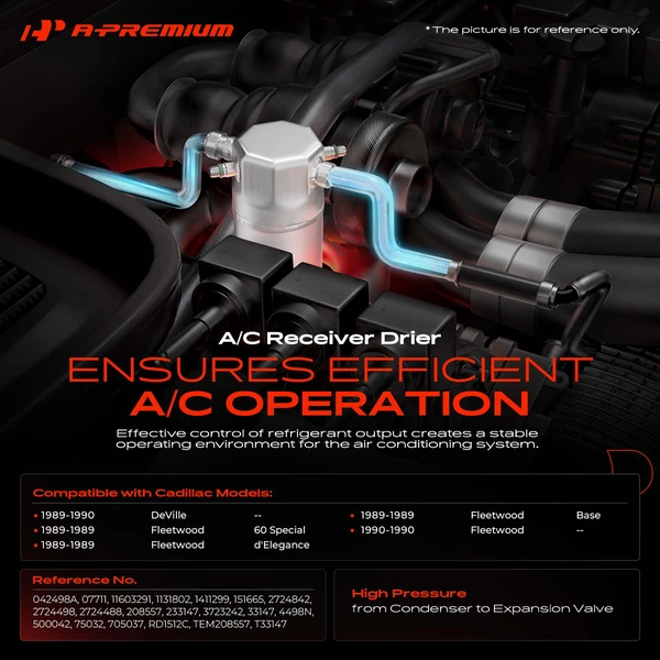 Aluminum AC Receiver Drier Accumulator for Cadillac DeVille Fleetwood Silver
