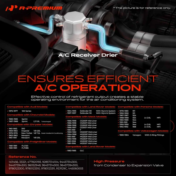 Steel AC Receiver Drier for Chrysler 300 1961-1963 New Yorker Porsche 911 968