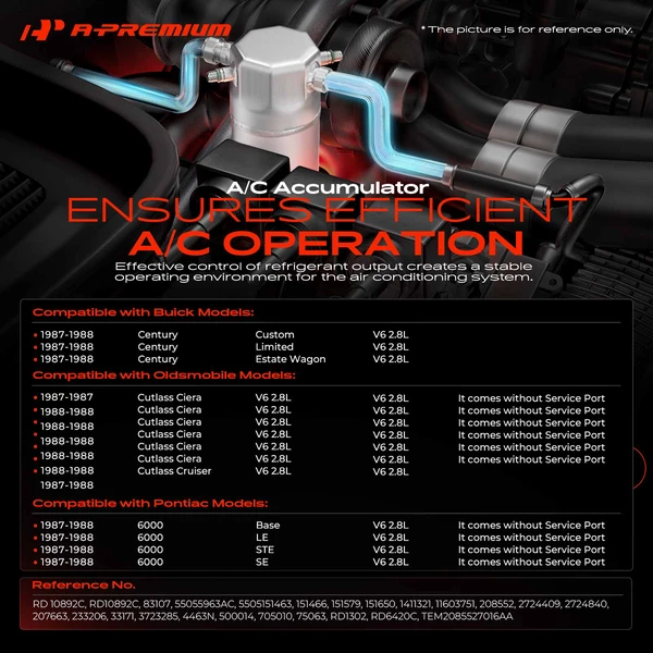 Aluminum AC Receiver Drier for Buick Century Oldsmobile Cutlass Ciera Pontiac