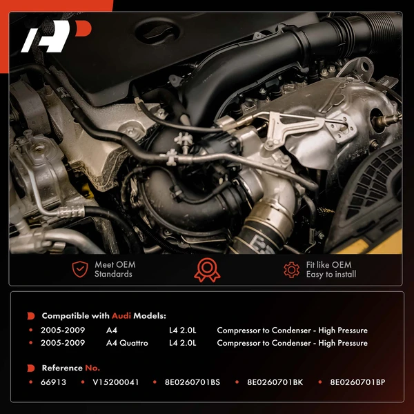 AC Discharge Line Hose for Audi A4 A4 Quattro 2005-2009 L4 2.0L