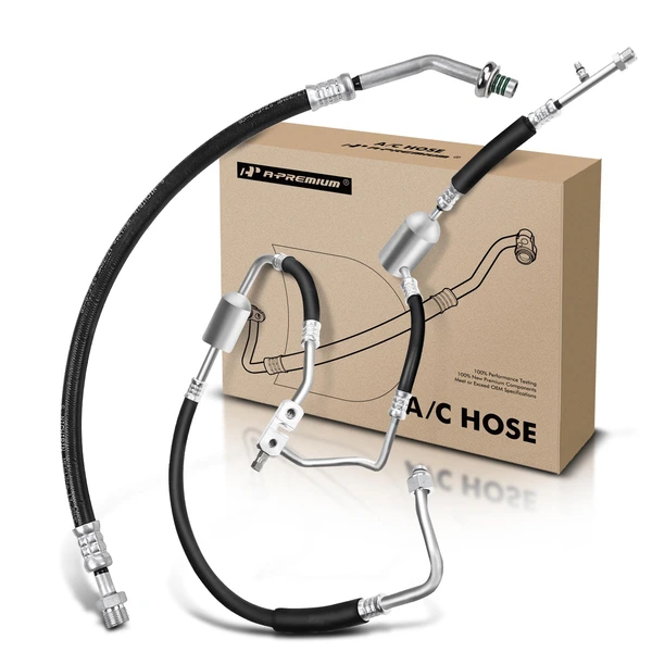 2 Pcs AC Suction & Discharge & Liquid Line Hoes Assembly for Ford F-150 1989-1993