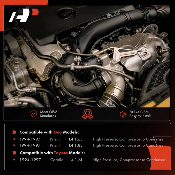 AC Discharge Hose for Toyota Corolla Geo Prizm 1994-1997 1.6L 1.8L