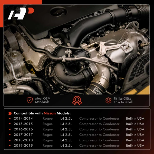 AC Discharge Hose for Nissan Rogue 2014-2019 L4 2.5L Built in USA