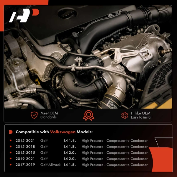 AC Discharge Line Hose for Volkswagen Golf 2015-2021 Golf Alltrack 2017-2019