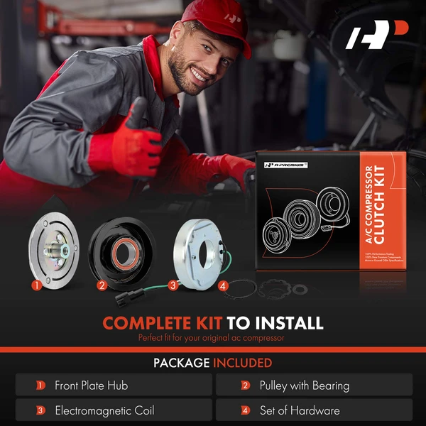 AC Compressor Clutch Kit for Ford Escape 2017-2019 Transit Connect Lincoln MKC